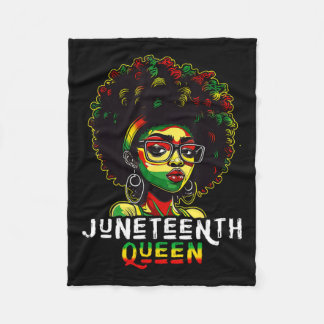 Juneteenth Schwarze Melanin Königin Natürliches Af Fleecedecke