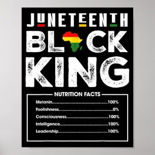 Juneteenth schwarzer König Nährwertangaben Männer Poster