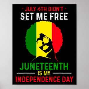 Juneteenth Set Free Schwarze Afroamerikanische Fla Poster