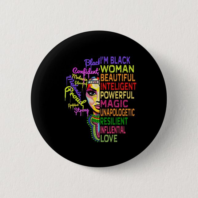 Juneteenth-Shirts Frauen Geschichtsmonat Schwarze  Button (Vorderseite)