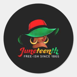 Juneteenth-Shirts für Frauen, die die schwarze Fre Runder Aufkleber
