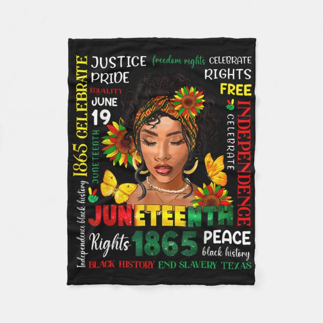 Juneteenth-Shirts zum Feiern der schwarzen Freihei Fleecedecke (Vorderseite)