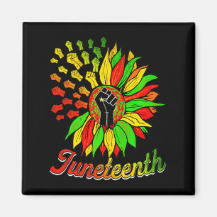 Juneteenth Sonnenblume Faust schwarze Geschichte a Magnet
