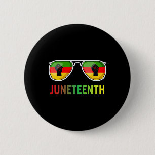 Juneteenth-Sonnenbrille Schwarze Flagge Flag Men W Button