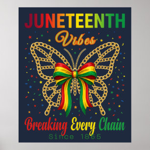 Juneteenth Stimmung Coquette Schleife Freiheitstag Poster