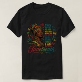 Juneteenth-Sturm-Königin-Schmetterlingskunst T-Shirt