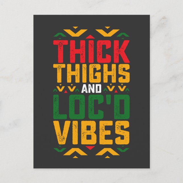 Juneteenth Thick Locd Vibes African American Einladungspostkarte (Vorderseite)