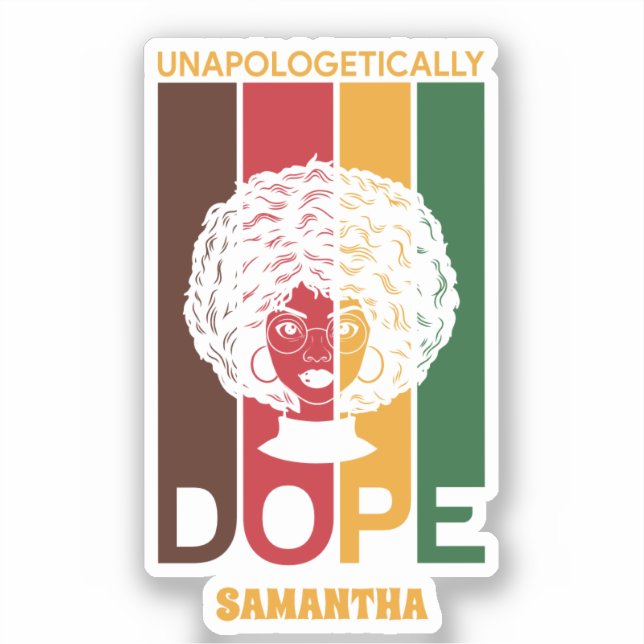 Juneteenth | Unapologetically Dope | Afro Woman Aufkleber (Vorderseite)