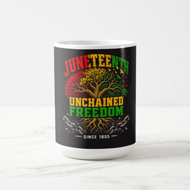 Juneteenth Unchained Freedom Heritage Baum Kaffeetasse (Mittel)