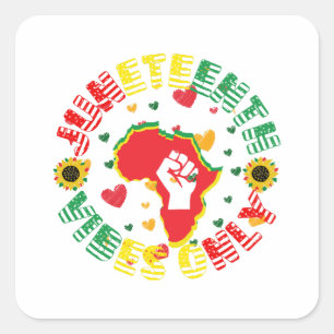 Juneteenth Vibes feiert nur Freiheit! Quadratischer Aufkleber