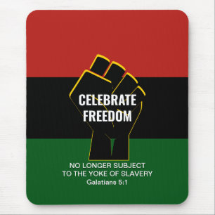 Juneteeth CELEBRATE FREEDOM Anpassbare Schrift Mousepad