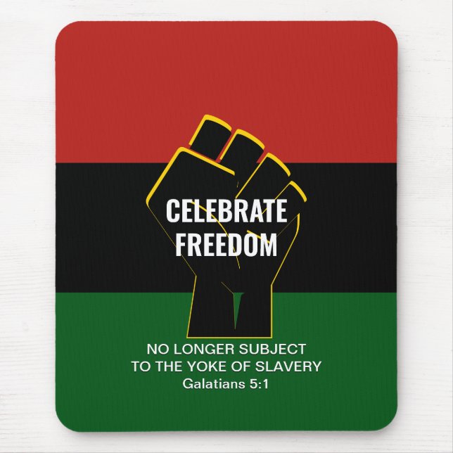 Juneteeth CELEBRATE FREEDOM Anpassbare Schrift Mousepad (Vorne)
