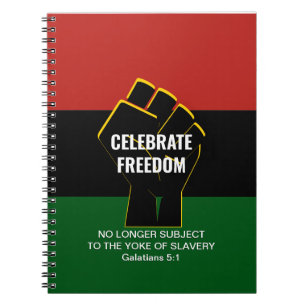 Juneteeth CELEBRATE FREEDOM Anpassbare Schrift Notizblock