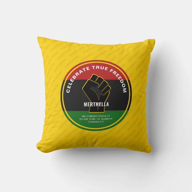 Juneteeth CELEBRATE TRUE FREEDOM Kissen (Vorderseite)
