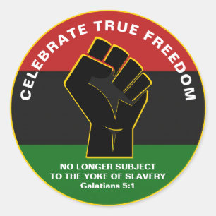 Juneteeth CELEBRATE TRUE FREEDOM Runder Aufkleber