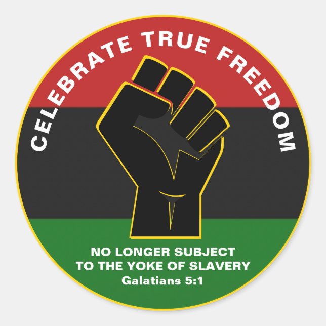 Juneteeth CELEBRATE TRUE FREEDOM Runder Aufkleber (Vorderseite)