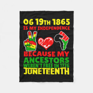 Junetest ist mein Unabhängigkeitstag frei Schwarz Fleecedecke