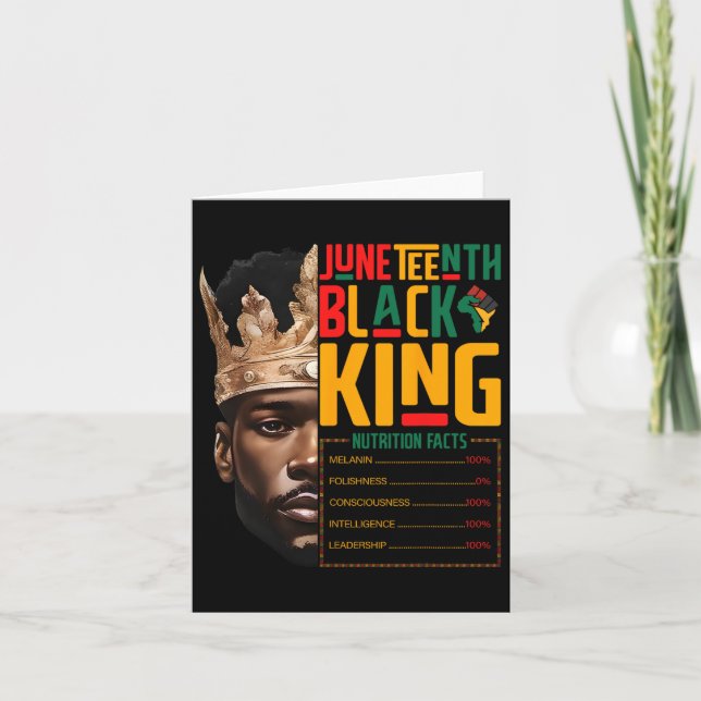 Juneteth Black King Pride African Nutrition Fa Karte (Vorderseite)