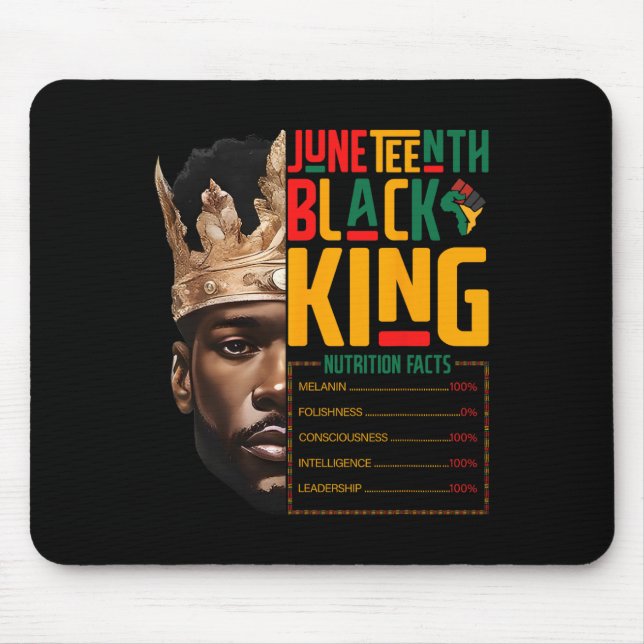 Juneteth Black King Pride African Nutrition Fa Mousepad (Vorne)
