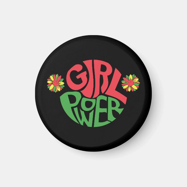 Junetezehnt | Girl-Power | Red Black Green Throw P Magnet (Vorne)