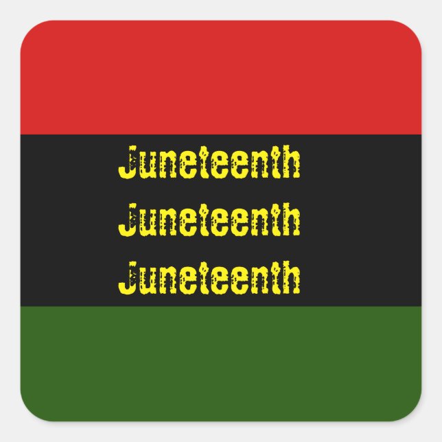 Junetezehnt Quadratischer Aufkleber (Vorderseite)