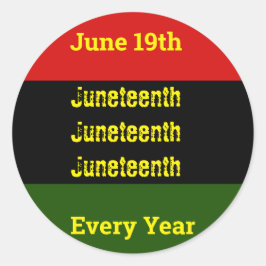 Junetezehnt Runder Aufkleber