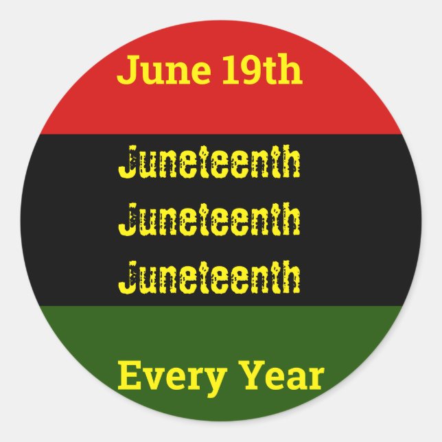 Junetezehnt Runder Aufkleber (Vorderseite)