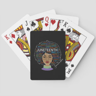 Junetezehnt Schwarze Frau Schwarze Rechte Spielkarten