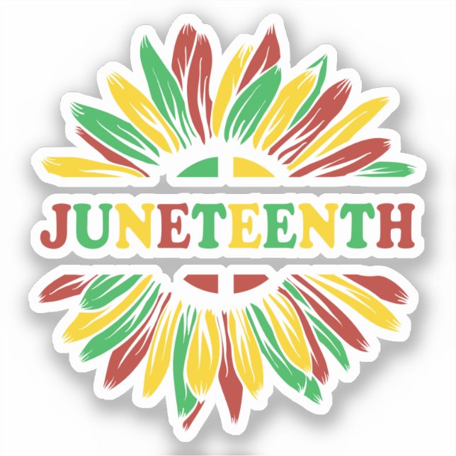 Junetezehnt | Sonnenblume | Rotes Schwarzes Grün Aufkleber (Vorderseite)