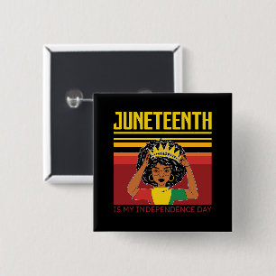 Junetezehnt Unabhängigkeit Afro Woman Button