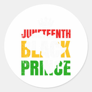 Junetezehnte Afro American Boy Son Family Matching Runder Aufkleber