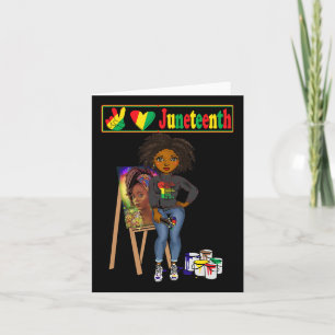 Junetezehnte Black Women Melanin Peace Liebe Junet Karte