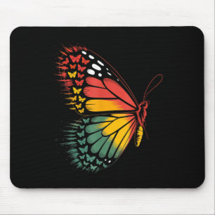 Junetezehnte Feier Butterfly Rot Gelb Grün Mousepad