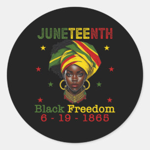Junetezehnte US-Amerikanerin Melanin Black Hist Runder Aufkleber