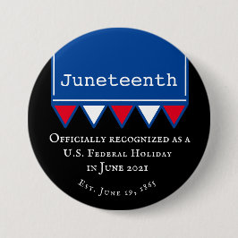 Junetezehnte US Bundesstaatlich Holiday Patriotic Button