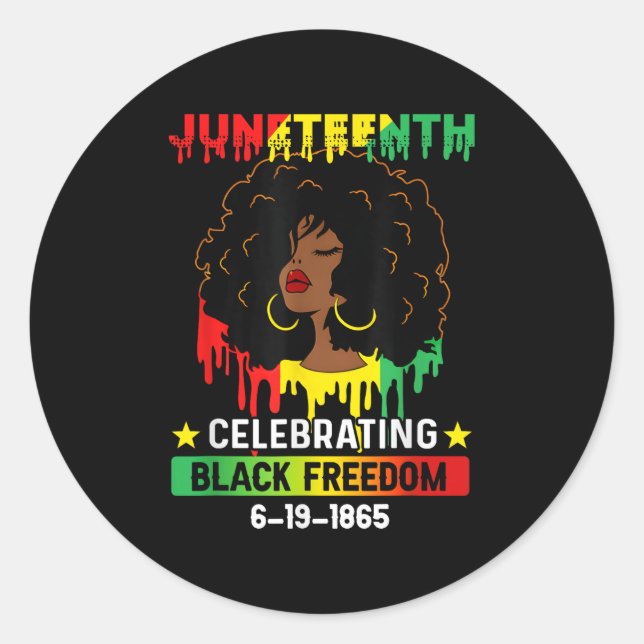 Junetste Flag feiert Juneteen zur Juneteen "Black  Runder Aufkleber (Vorderseite)