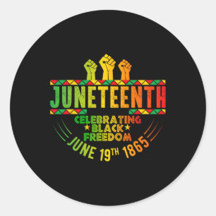 Junetzehnte feiert Black Freedom African Liber Runder Aufkleber