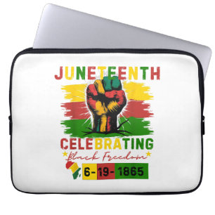 Junetzehnte feiert schwarze Freiheit und schwarze Laptopschutzhülle
