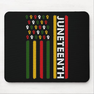 Junetzehnte Flagge mit Fäusten Mousepad