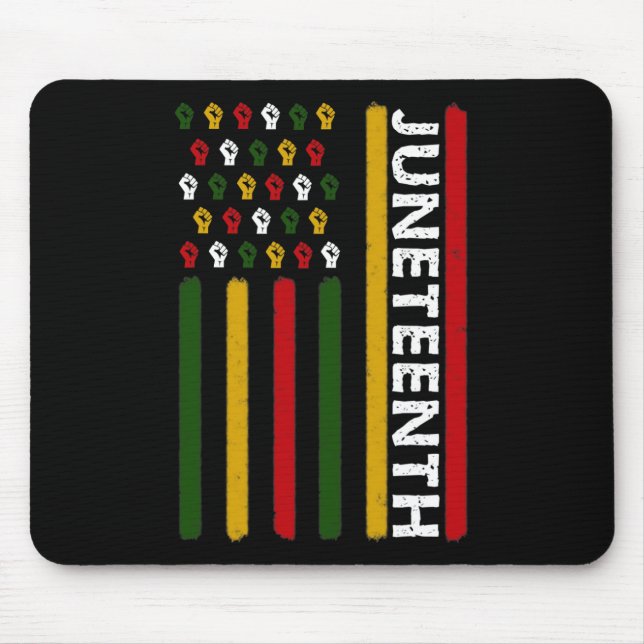 Junetzehnte Flagge mit Fäusten Mousepad (Vorne)