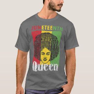 Junetzehnte Königin Black Pride Retro Schwarze Ges T-Shirt