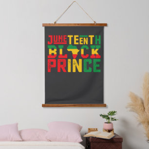Junetzehnte Prinz feiert schwarze Freiheit Wandteppich Mit Holzrahmen