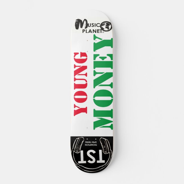 JUNG GELD / TST Skateboard (Vorderseite)
