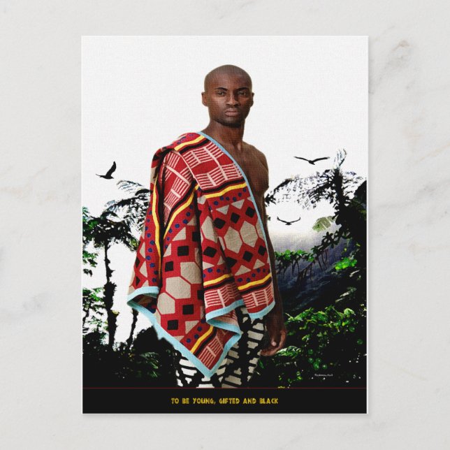 Jung, geschenkt und schwarz sein postkarte (Vorderseite)