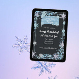 Jung, Wild & Frozen-Schneeblume Geburtstag Einladung