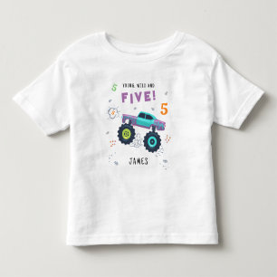 Jung, Wild und Fünf 5. Geburtstag Kinder Monster A Kleinkind T-shirt