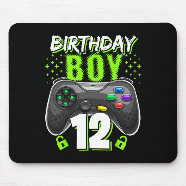 Junge 12 Video Game Controller Gamer 12. Geburtsta Mousepad (Vorne)