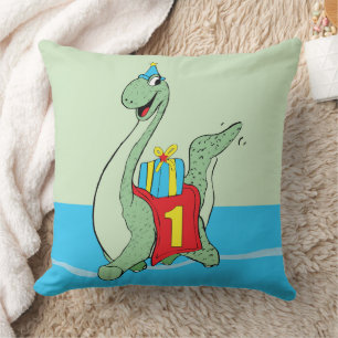 Junge, 1. Geburtstag Dinosaurier Kissen