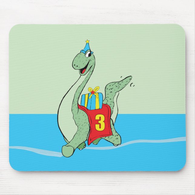 Junge, 3. Geburtstag Dinosaurier Mousepad (Vorne)