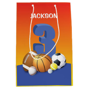 Junge 3. Geburtstag Sportbälle Mittlere Geschenktüte